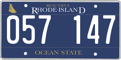 RI license plate 057147