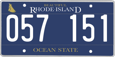 RI license plate 057151