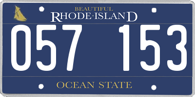 RI license plate 057153