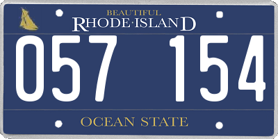 RI license plate 057154