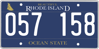 RI license plate 057158