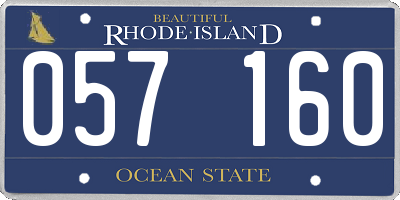RI license plate 057160