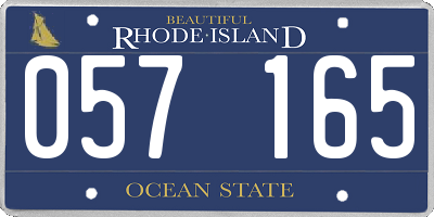 RI license plate 057165