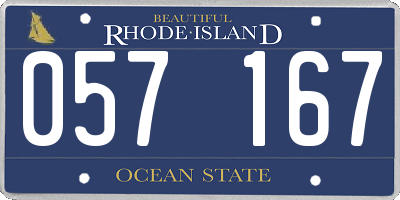 RI license plate 057167