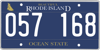 RI license plate 057168