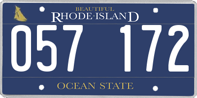RI license plate 057172