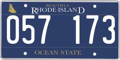 RI license plate 057173