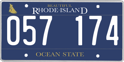 RI license plate 057174