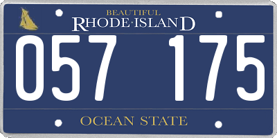 RI license plate 057175