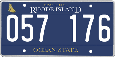 RI license plate 057176