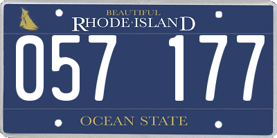 RI license plate 057177