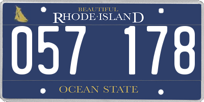 RI license plate 057178