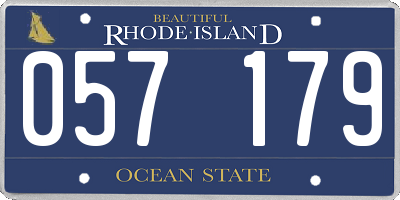 RI license plate 057179