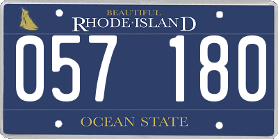 RI license plate 057180