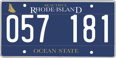 RI license plate 057181