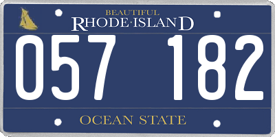 RI license plate 057182