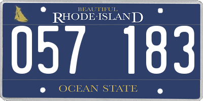 RI license plate 057183