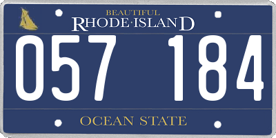 RI license plate 057184