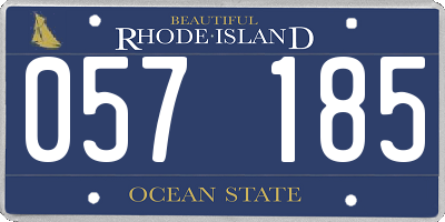 RI license plate 057185