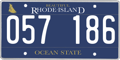 RI license plate 057186