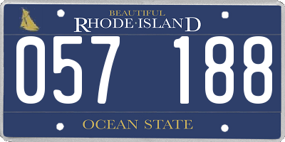 RI license plate 057188