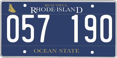 RI license plate 057190