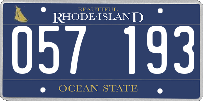 RI license plate 057193