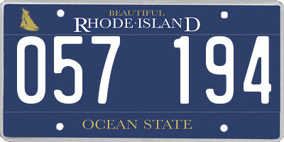 RI license plate 057194