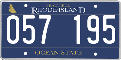 RI license plate 057195