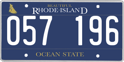RI license plate 057196