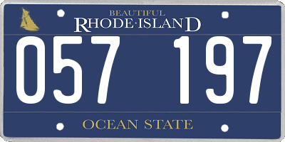 RI license plate 057197