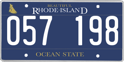RI license plate 057198