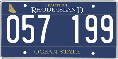 RI license plate 057199