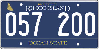 RI license plate 057200