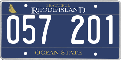 RI license plate 057201