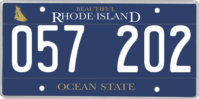 RI license plate 057202