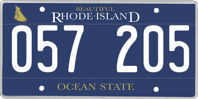 RI license plate 057205