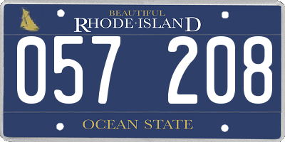 RI license plate 057208