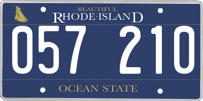 RI license plate 057210