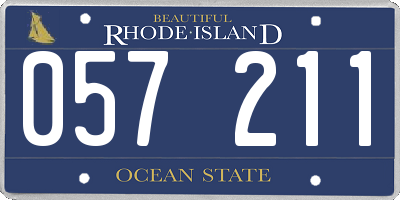 RI license plate 057211