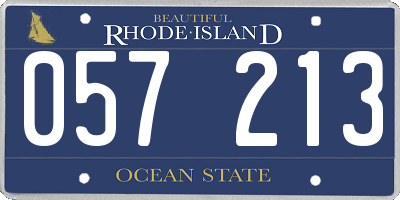 RI license plate 057213