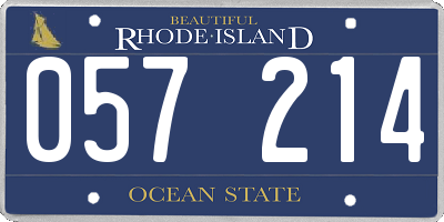 RI license plate 057214