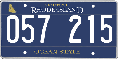 RI license plate 057215
