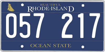 RI license plate 057217