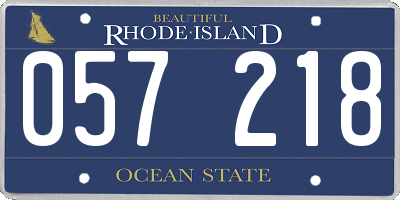 RI license plate 057218