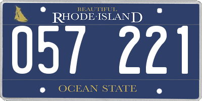RI license plate 057221