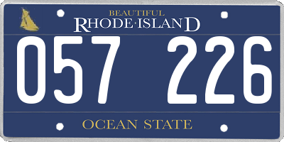 RI license plate 057226