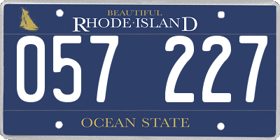 RI license plate 057227