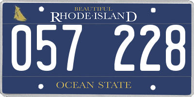 RI license plate 057228