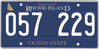 RI license plate 057229